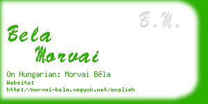 bela morvai business card